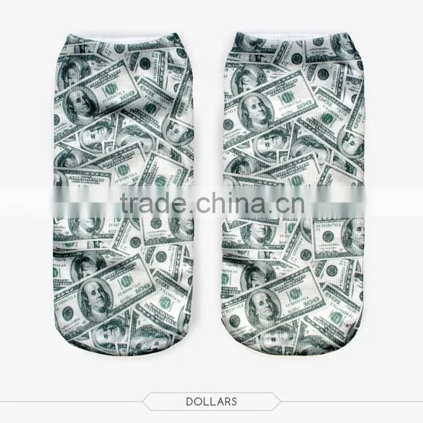Custom Printed Ankle Sock Colorful High Quality 3d Full Print Colorful Ankle Socks Sports Unisex Custom Hot Sale Stretch Spandex photo-2