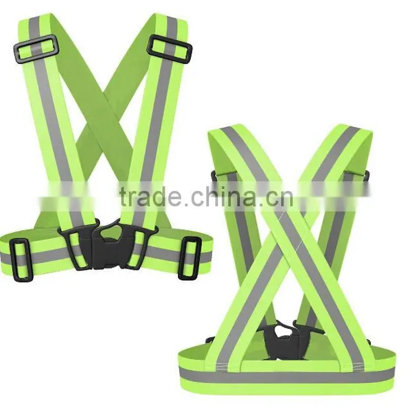 Polyester Elastic Adjustable Safety Black Reflective Belts for Running Jogging Walking Outdoor Sports photo-2