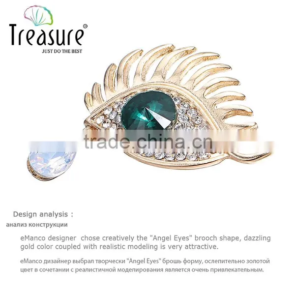 Body Jewelry Alloy Eye Rhinestone and Pearl Brooch Jewelry for Women photo-5