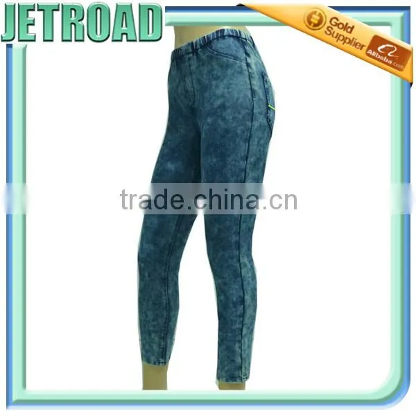 4 Way Stretch Knitted Denim Fitness Pull-on Women's Jeans Sexy Leggings photo-4