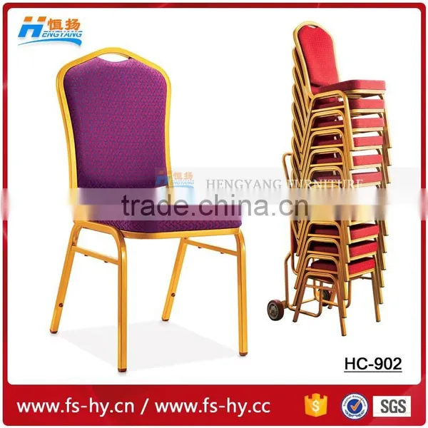 HB-689 Wholesale Banquet Chairs Aluminum Rental Price Steel Banquet Chair With Upholstered Cushion photo-6
