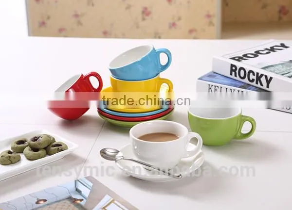Color Glazed Ceramic Cappucino Coffee Cup