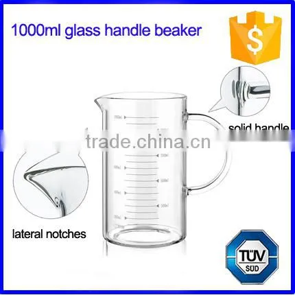 Borosilicate Laboratory Glass Mug Beaker With Handle / Lab Consumable