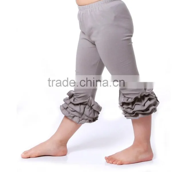 Children Cotton Pants Girl's Boutique Ruffle High Quality Candy Color Soft Pants photo-6