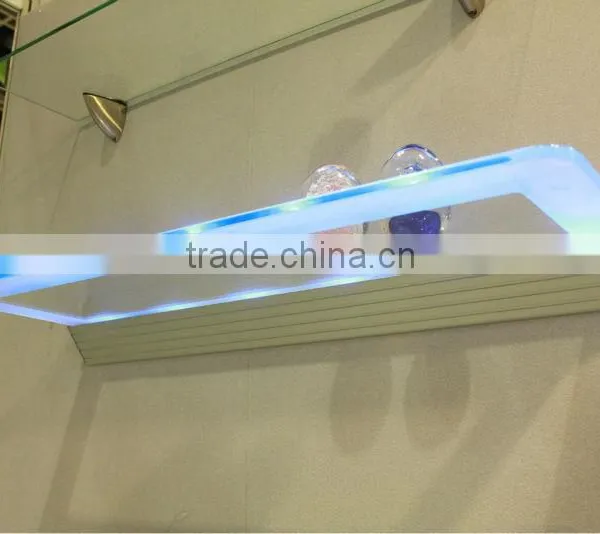 LED Lighting Wall Mount Bottle Display Glass Shelf photo-3