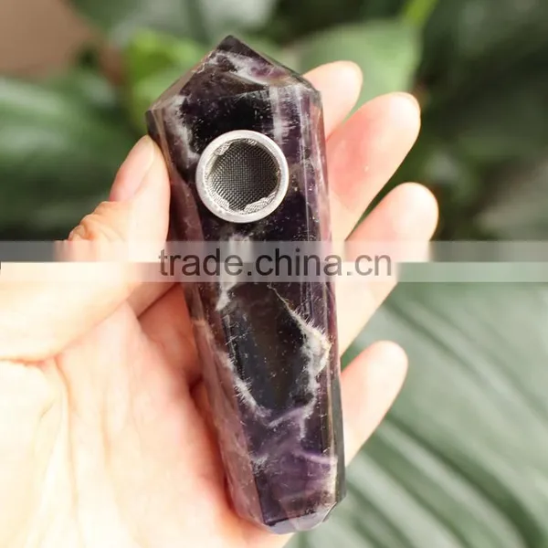 Wholesale Chevron Amethyst Crystal Smoking Pipes for Healing photo-4