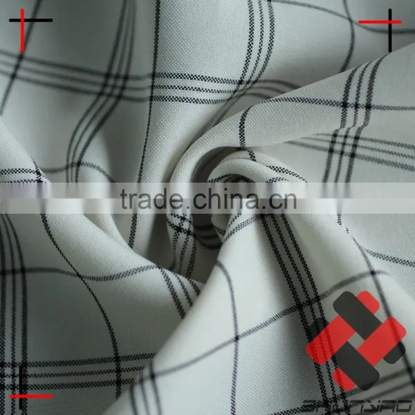 Polyester Cationic Plaid Fabric Not Yarn Dyed for Uniform