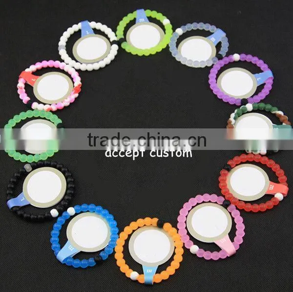 Accept Custom Red Color Silicone Life Balance Bracelet photo-3