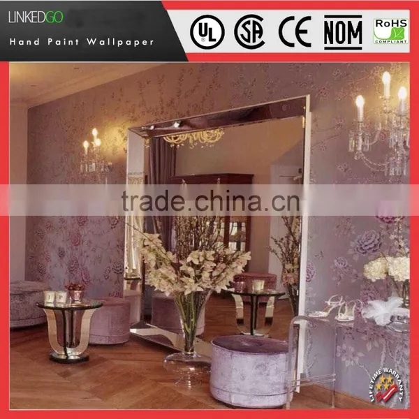 Good Silk Material Design Chinese Traditional Hotel Hand-painting Wallpaper photo-5