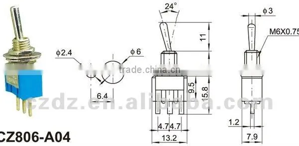 TPDT Toggle Switch 20a / 9 Pin Toggle Switch China Manufacturer photo-3
