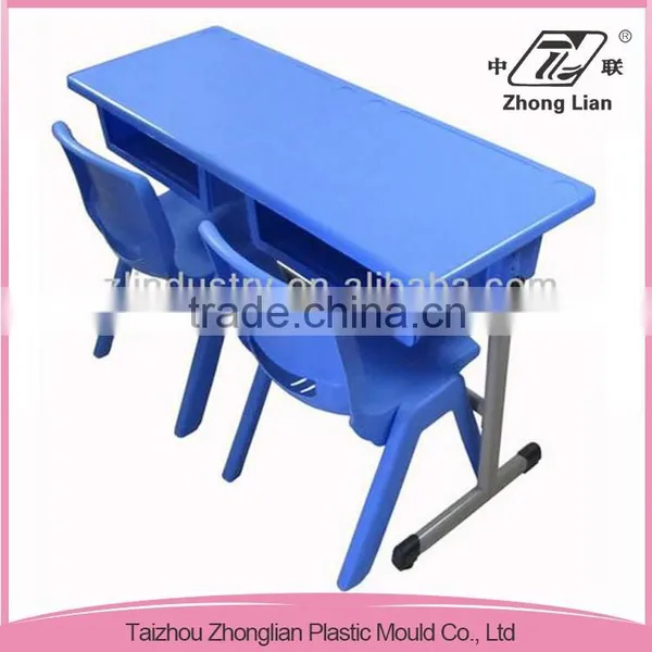 Double Seats Cheap Plastic Height School Adjustable Reading Table photo-4