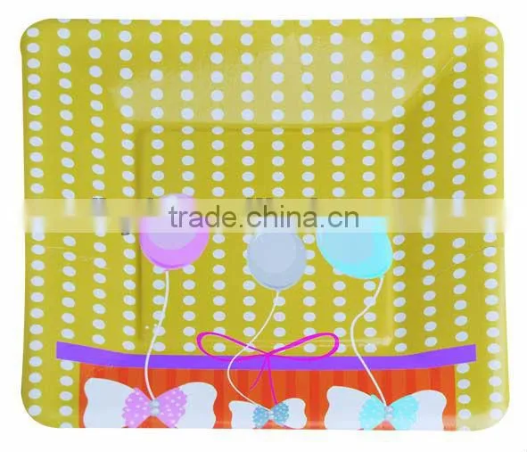 Food Grade Logo Printed Tea Party Boy and Girl Design Fancy Paper Plates photo-4