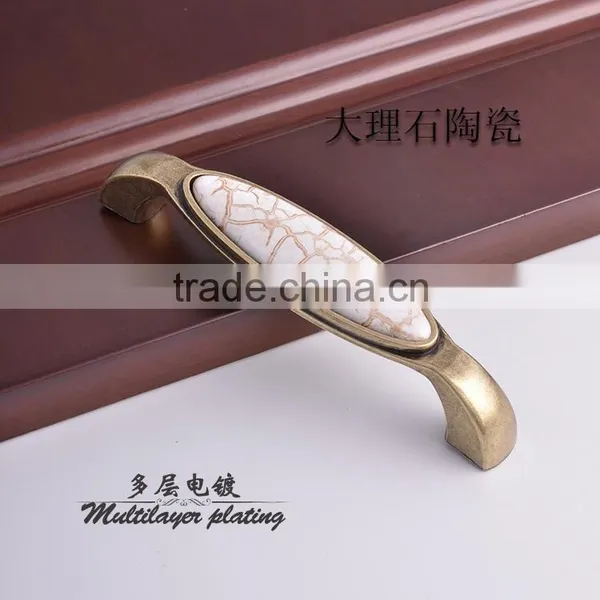 China Supplier Zamak Zinc Allloy Porcelain Italian Furniture Decorative Pull Knobs Modern Ceramic Cabinet Handles photo-2
