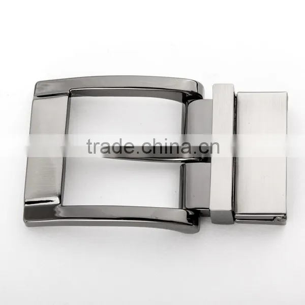 Classic Design Men Metallic Silver Rotating Belt Buckle photo-2