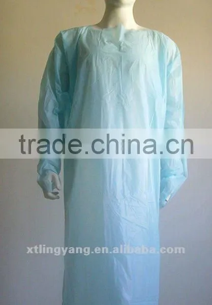 Blue PE Plastic Apron With Sleeves photo-3