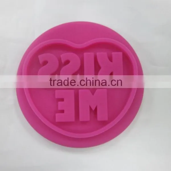 Food Grade Valentine Gift Silicone KISS ME Cookie Stamp With Wooden Handle photo-4