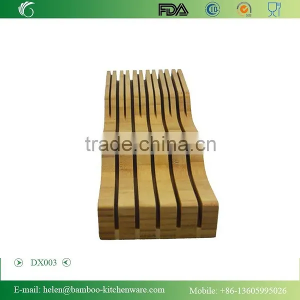 DX003 Kitchen In Drawer Large Bamboo Kitchen Knife Storage Block, Knife Organizer and Holder photo-2