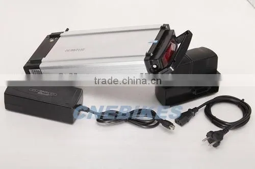 36V/10Ah li-ion rear rack ebike battery with charger and controller box