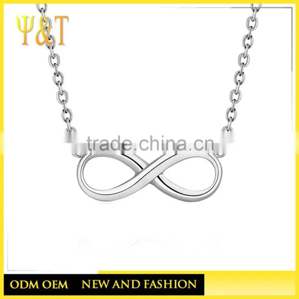 Friendship Jewerly Diamond for Girls Anti Plating Rose Charms With Clear Rhinestone Infinity Shape Gold Necklaces(QD-101) photo-2