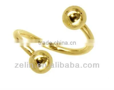 Unique gold pated spiral lip rings body jewelry piercing