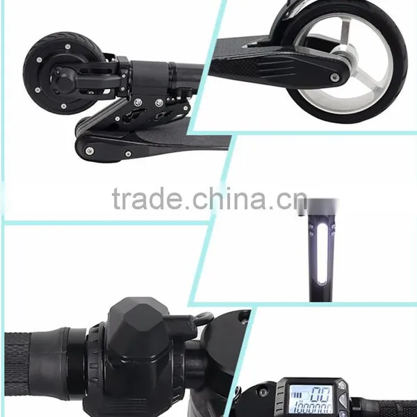 2016 New Product 250w Hot-sale Carbon Fiber Frame Electric Scooter Two Wheel Foldable Electric Scooter photo-3