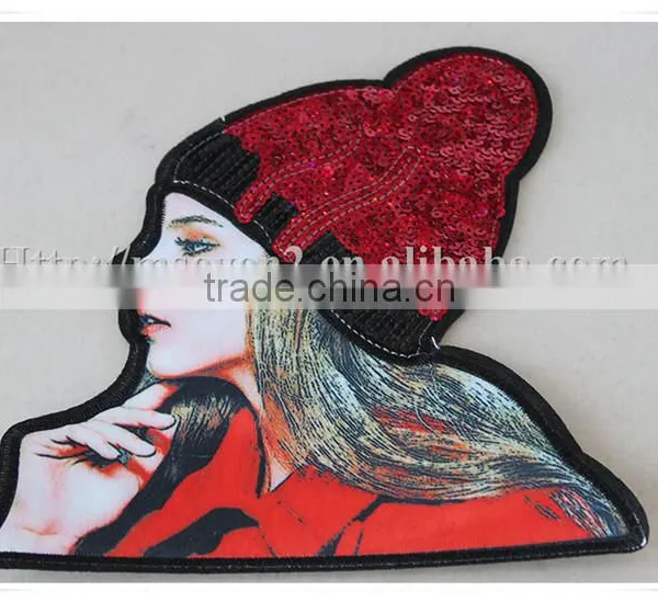 Latest Customized Girls Head Design Personalized Embroidery Patches photo-4