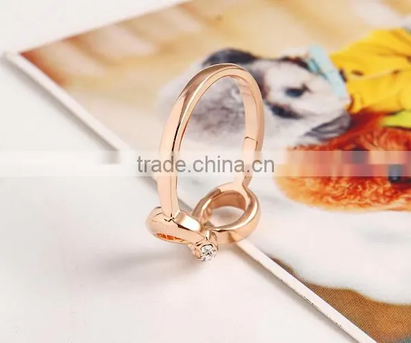 2016 New Fashion Jewelry 14k Real Rose Gold Plated Crystal Piston Ring photo-6