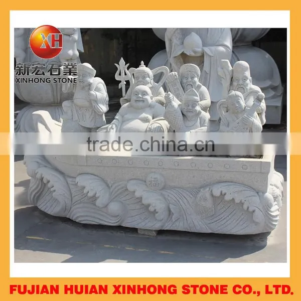 Seven Luck Gods Stone Buddha Statue for Garden Decoration photo-6