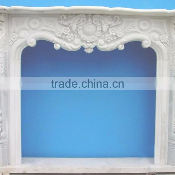 Cheap Modern White Marble Fireplace Mantel photo-4