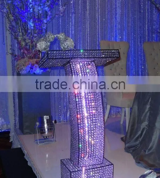 Wedding Crystal Podium Pillar, Decorative Podium on Square Pillar, Wedding Podium photo-4