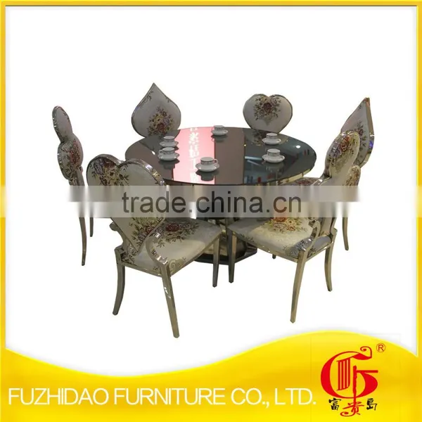 Upholstered Factory Price Stainless Steel Glass Top Table photo-4