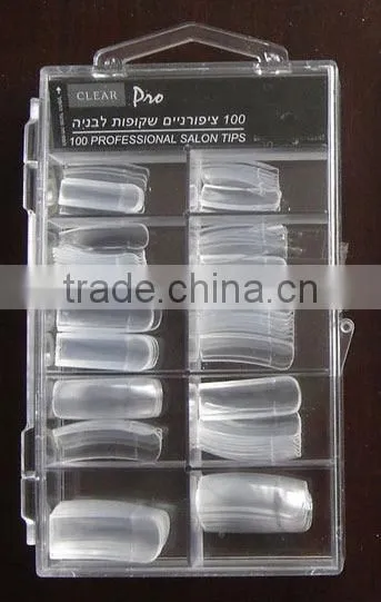 100PCS CLEAR SALON NAIL TIPS