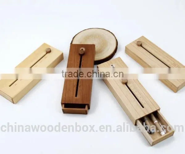 Small Customized Design Wooden Pencil Box With Logo photo-2