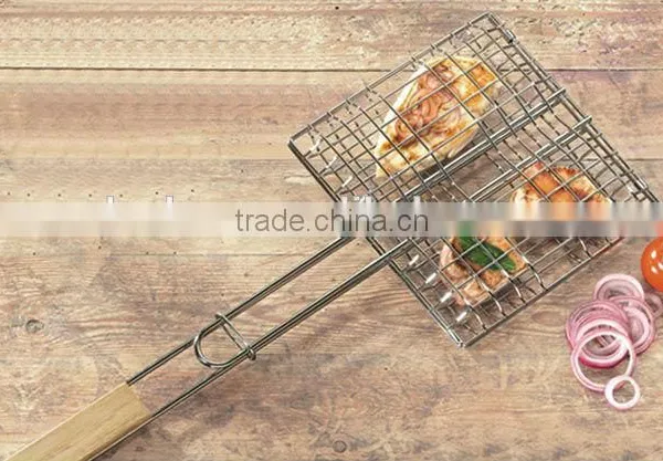 BBQ Three Fish Wire Grill With Chrome Plate photo-2