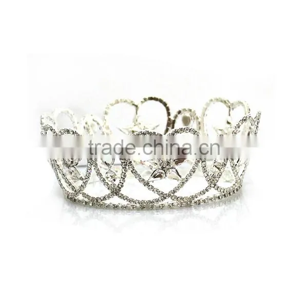2015 Rhinestone Heart Queen Crown For Kids H172-153 photo-2