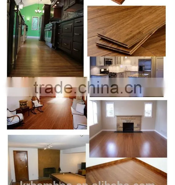 Factory Supplied Good Quality and Cheap Carbonized Click Strand Woven Bamboos Floor photo-2
