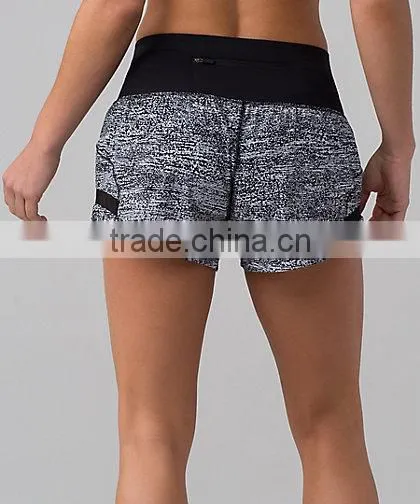 MGOO Popular Latest Design Women Shorts Elastic Waist Running Wear Sport Pants With Streamlined Pocket photo-5
