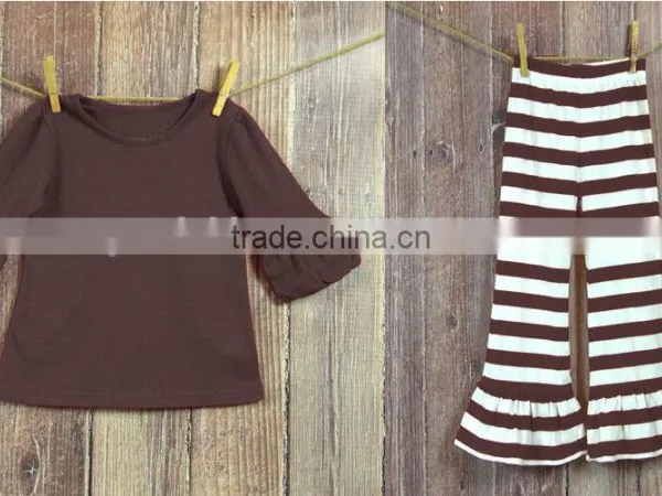 Red Long Sleeve Shirt and Red White Stripe Pants Set Children Christmas Outfit photo-2