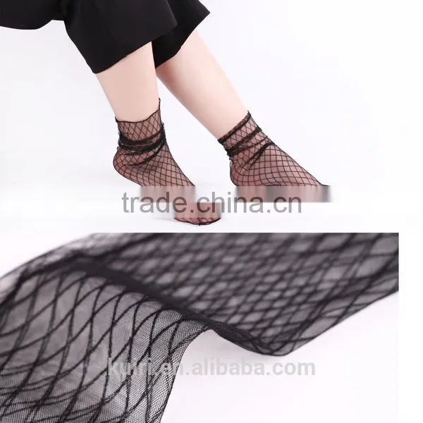 WS-34 Sexy Women Ultrathin Sheer Embroider Rose Flowers Fishnet Socks Mesh Summer Hosiery Sock photo-6