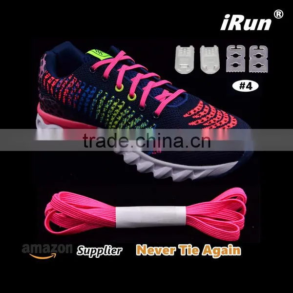 Never Need Tie Elastic Laces For Individuals With Special Need - Pink No Tie Convienient Quick Shoelace - 10 Colors photo-2