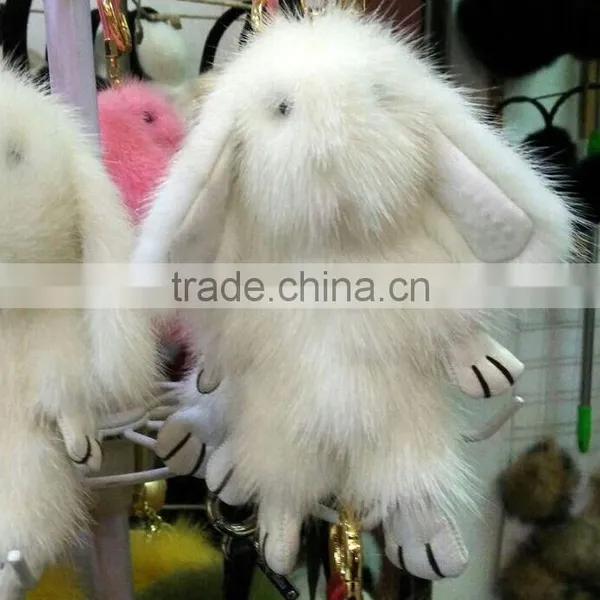 2017 Hot Selling Mink Fur Keyring/Popular Real Fur Ball Mink Fur Rabbit Shpe Keychain photo-5