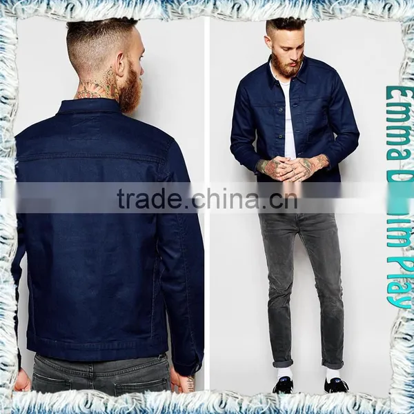 New 2015 Hot Selling Coat Super Fashion Indigo Denim Jacket for Men photo-3
