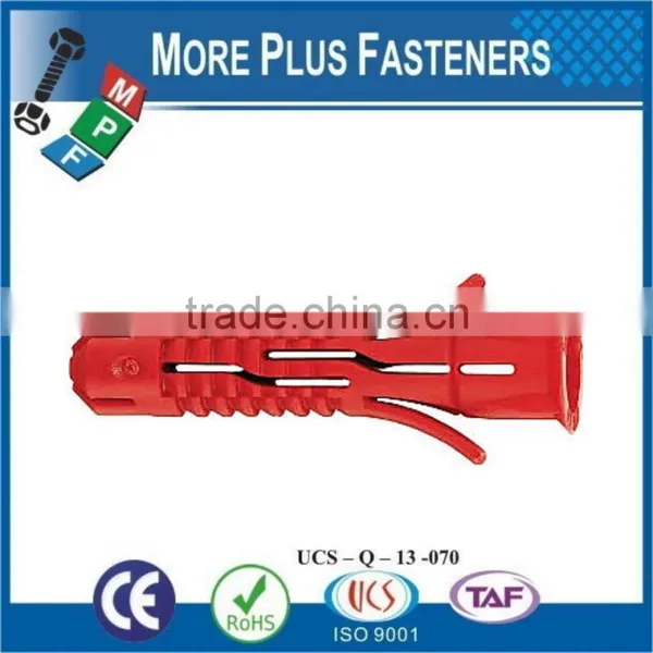 Made in Taiwan Colored Universal Long Conical Ribbed Plastic Anchor and Wall Plugs photo-5