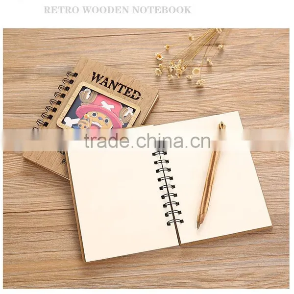 One Piece Luffy Cartoon Wooden Birthday Gift Anime Notebook For Student photo-4