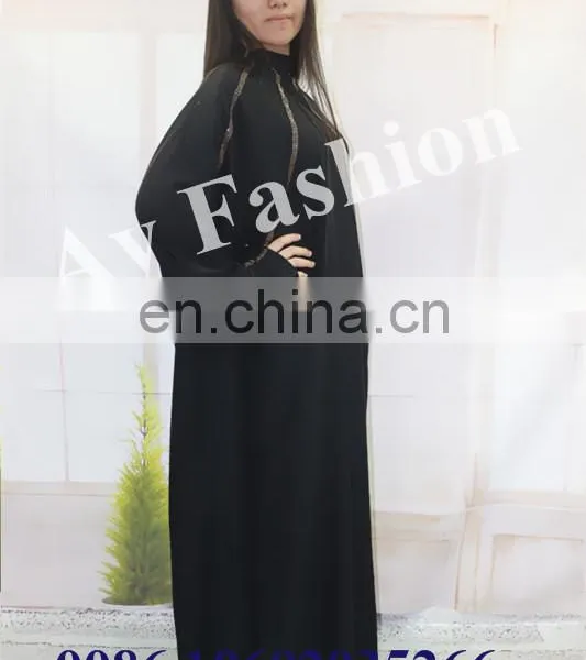 New Beautiful Muslim Wear Ladies Balck Abaya Maxi Dress Kaftan And Beaded Long Dress African photo-5