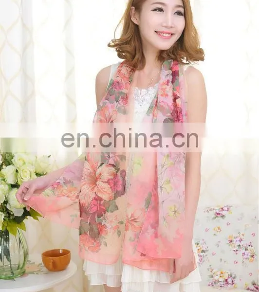 Popular Summer Scarf Fashion Style Chiffon Sillk Scarf photo-2