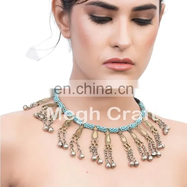 Vintage Style Kuchi Tribal Necklace - Afghani Ethnic Boho Gypsy Bohemian Kuchi Vintage Coin Necklace photo-4