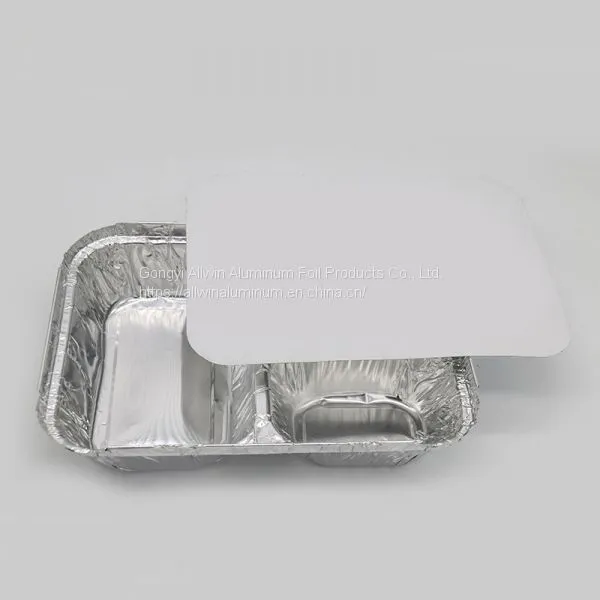 3 Compartment Silver Disposable Aluminum Foil Plates