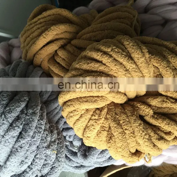 Space Dyed Mixed Colors for Chunky Chenille Yarn 100%polyester Soft photo-7