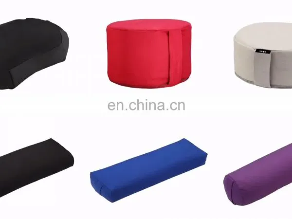 Hot Selling Wholesale High Quality ECO Memory Sponge Filling Organic Suede Cover Rectangle Yoga Pillow Bolster With Handles